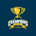 Champions trophy league sport logo vector illustration
