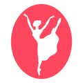 Emblem of dance ballet studio with ballerina