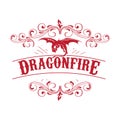 Emblem design letter dragon fire with color red