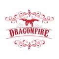 Emblem design letter dragon fire with color red Royalty Free Stock Photo