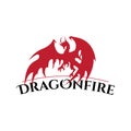 Emblem design letter dragon fire with color red Royalty Free Stock Photo