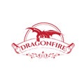 Emblem design letter dragon fire with color red Royalty Free Stock Photo