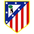 The emblem of the football club `Atletico`. Madrid. Spain.