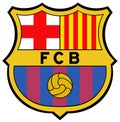 The emblem of the football club `Barcelona` Barcelona. Spain.