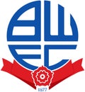 The emblem of the football club `Bolton Wanderers FC`. England Royalty Free Stock Photo