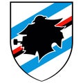 The emblem of the football club `Sampdoria`. Genoa. Italy.