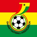 Emblem of the football federation of Ghana with Ghanese flag