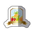 emblem fruits icon stock