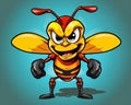 The emblem of the game club is the cartoon hornet mascot.