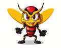 The emblem of the game club is the cartoon hornet mascot.