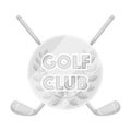 Emblem of the golf club.Golf club single icon in monochrome style vector symbol stock illustration web. Royalty Free Stock Photo