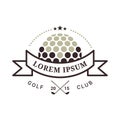 Emblem of golf tournament. Vector illustration decorative background design Royalty Free Stock Photo