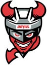 The emblem of the hockey club `Binghamton Devils`. USA