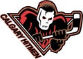 The emblem of the hockey club `Calgary Hitman.` Canada.