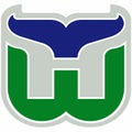 The emblem of the hockey club `Hartford Whalers` 1972-1997, USA. Royalty Free Stock Photo