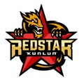 The emblem of the hockey club `Red Star Kunlun`. Beijing.