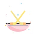 Emblem, Hockey, Ice, Stick, Sticks Abstract Flat Color Icon Template Royalty Free Stock Photo