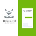 Emblem, Hockey, Ice, Stick, Sticks Grey Logo Design and Business Card Template Royalty Free Stock Photo