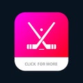 Emblem, Hockey, Ice, Stick, Sticks Mobile App Button. Android and IOS Glyph Version