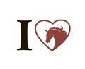 Emblem of horse in heart