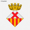 Emblem of L'Hospitalet. City of Spain