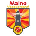 Emblem or label of Maine, Vacationland Royalty Free Stock Photo