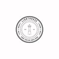 Emblem Lighthouse Logo Vector Illustration Design Line Art Linear Icon