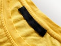 The emblem is missing from the clothing, an empty tag for the logo, copy space Royalty Free Stock Photo