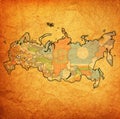 mordovia republic on administration map of russia Royalty Free Stock Photo