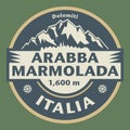 Emblem with the name of Arabba - Marmolada, Italy