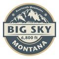 Emblem with the name of Big Sky, Montana