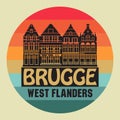 Emblem with the name of Bruges Brugge, Belgium