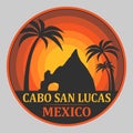 Emblem with the name of Cabo San Lucas, Mexico