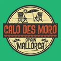 Emblem with the name of CalÃ³ des Moro, Spain