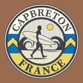 Emblem with the name of Capbreton, France Royalty Free Stock Photo