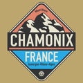 Emblem with the name of Chamonix, France