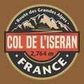 Emblem with the name of Col de liseran, France