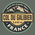 Emblem with the name of Col du Galibier