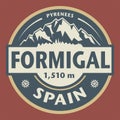 Emblem with the name of Formigal, Spain