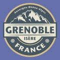 Emblem with the name of Innsbruck, Grenoble, France