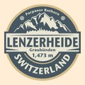 Emblem with the name of Lenzerheide, Switzerland Royalty Free Stock Photo