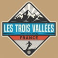 Emblem with the name of Les Trois Vallees, France