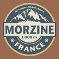 Emblem with the name of Morzine, France Royalty Free Stock Photo