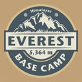 Emblem with the name of Mount Everest, Base Camp Royalty Free Stock Photo