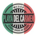 Emblem with the name of Playa del Carmen, Mexico