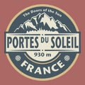 Emblem with the name of Portes du Soleil, France