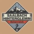 Emblem with the name of Saalbach-Hinterglemm, Austria Royalty Free Stock Photo