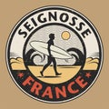 Emblem with the name of Seignosse, France Royalty Free Stock Photo