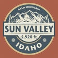 Emblem with the name of Sun Valley, Idaho