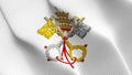 Emblem of Papacy flag waving on wind. Royalty Free Stock Photo